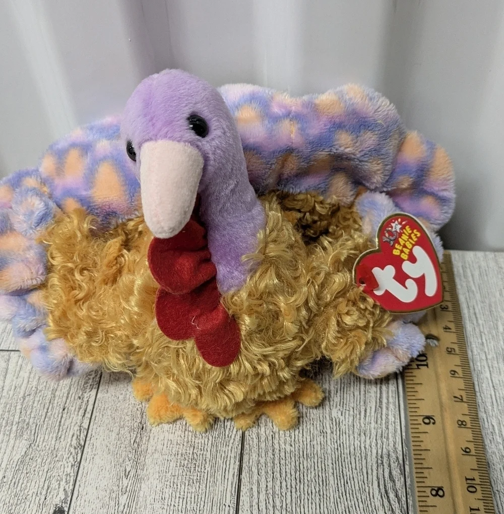 Ty Stuffed Turkey - Purple and Yellow